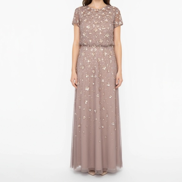Adrianna Papell -  Petite 3D Embellished Blouson Gown - Picture 1 of 14